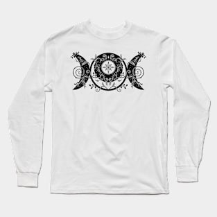 Triple moon Goddess Witch Wicca Symbol Long Sleeve T-Shirt